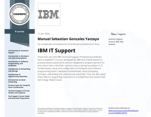 Certificado IBM IT Support Professional